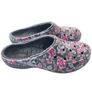 Crocs "Dual Crocs" Freesail Lined Floral Graphic Clog Relaxed Fit Women’s Size 9